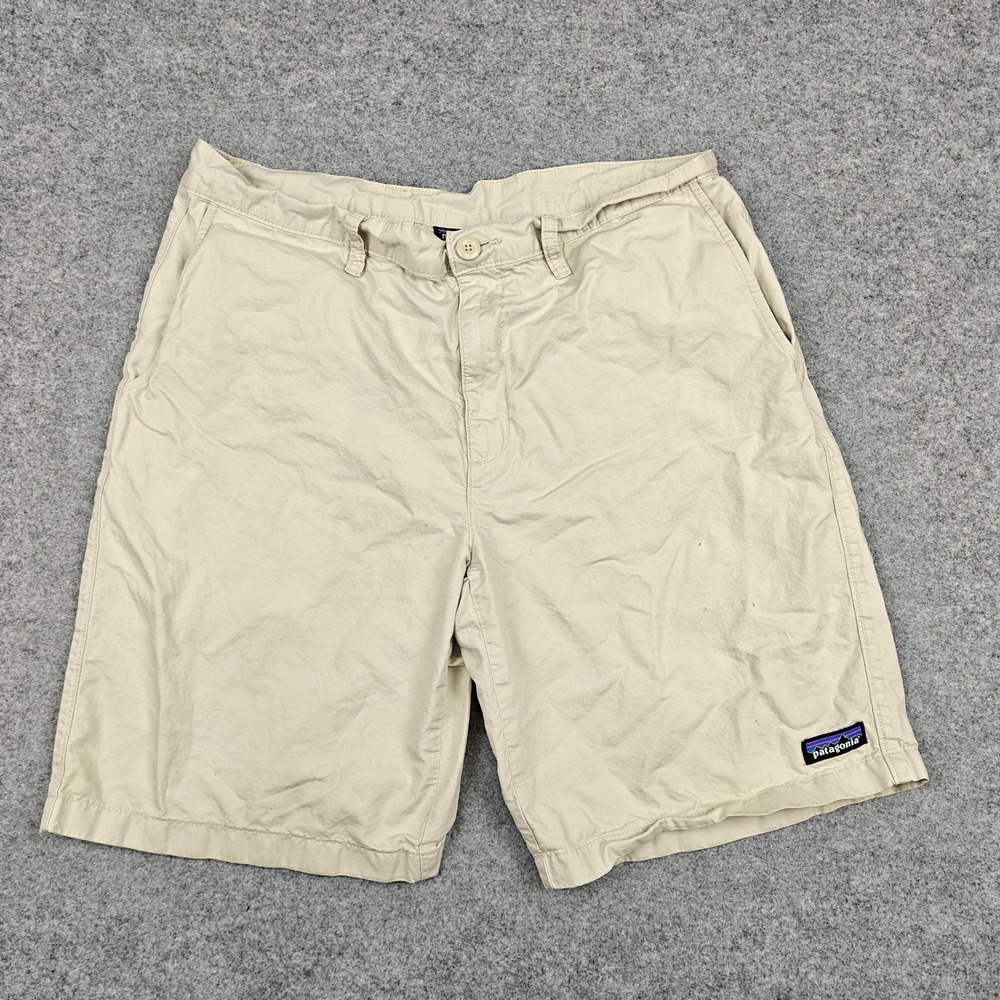 Patagonia Shorts Mens 34 Beige Organic Cotton Hemp Chino Canvas Casual Summer
